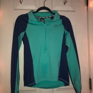 long sleeve teal/purple athletic top